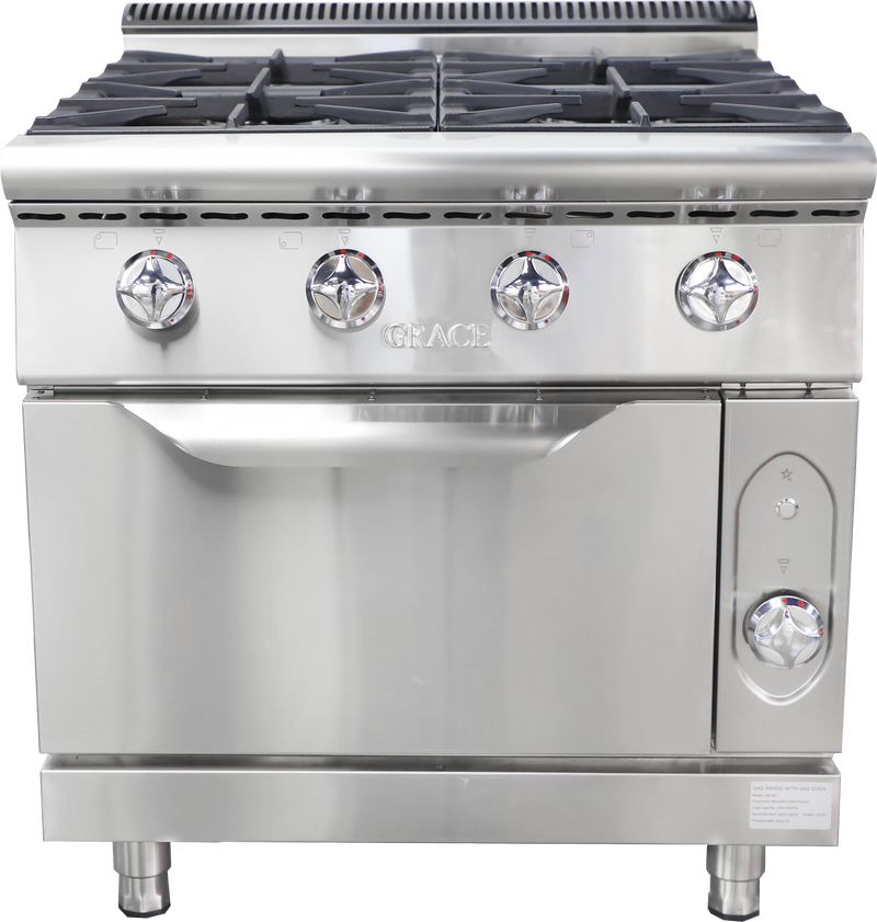 Standing Gas Cooker Oven 4 Burner Gas Cooking Rang With Oven Kitchen Gas Cooker With Oven - Guangdong Grace Kitchen Equipment Co., Ltd