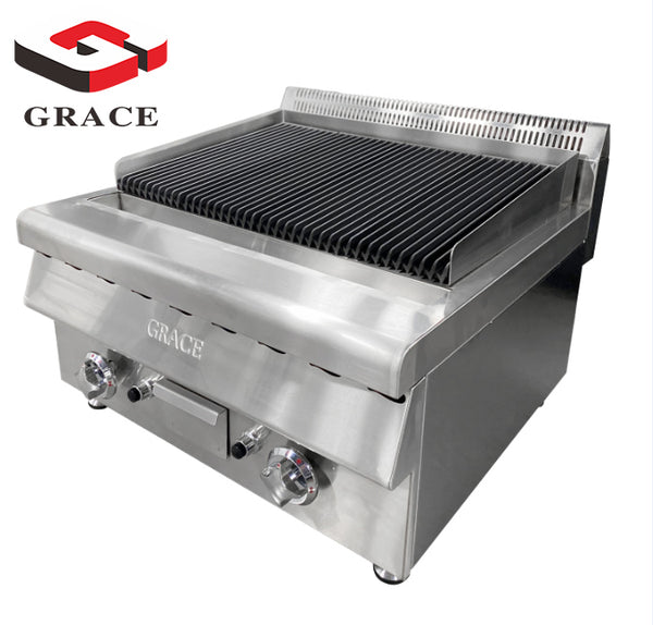 Counter Top Stainless Steel Gas Lava Rock Grill