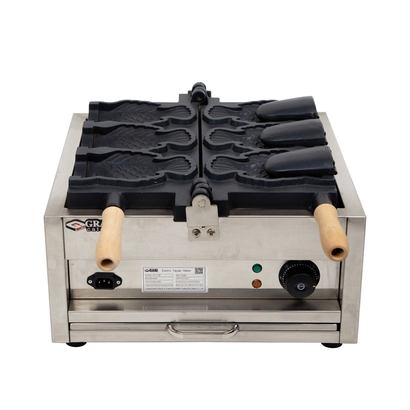 Commercial Stainless Steel Electric Waffle Taiyaki Maker Grill Animal Shapes Electric Fish Taiyaki Machine - Guangdong Grace Kitchen Equipment Co., Ltd