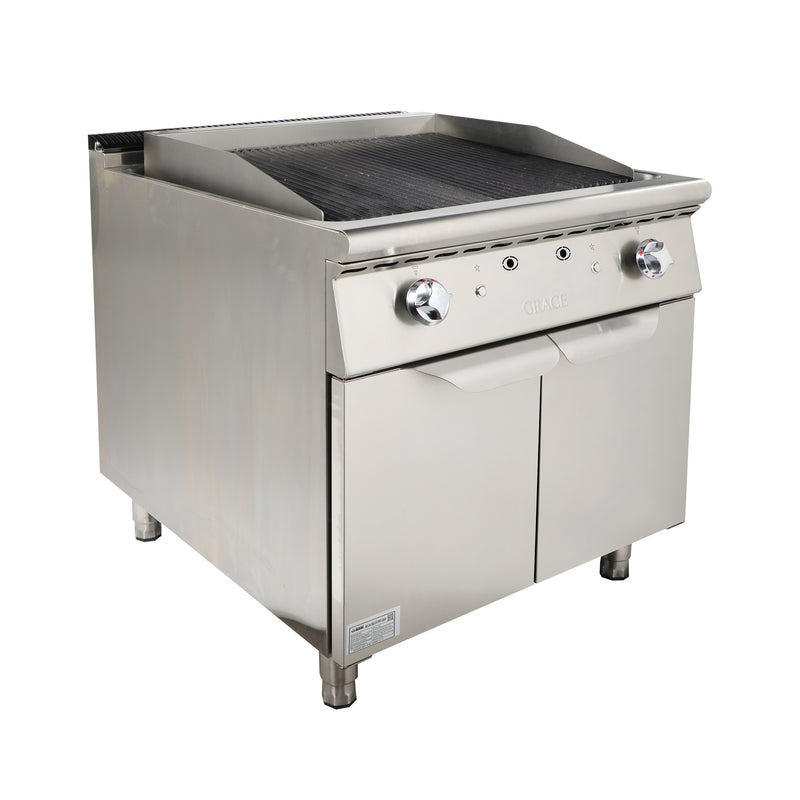 Professional High-Efficiency Hotel Commercial Gas Lava Rock Grill with Cabinet