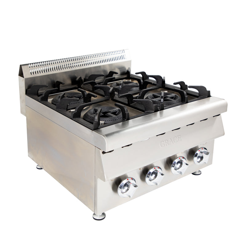 Professional Restaurant Kitchen Equipment  4 Burner Gas Stove with Integrated Oven