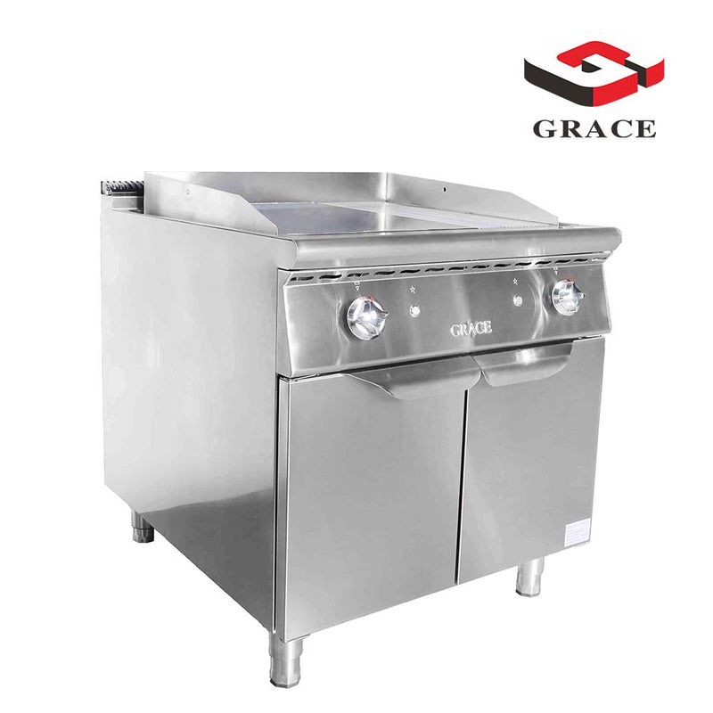 Kitchen Gas Griddle With Cabinet Commercial Gas Flat Griddle with Cabinet Stainless Steel Gas Griddle with Cabinet 1/3 Grooved - Guangdong Grace Kitchen Equipment Co., Ltd