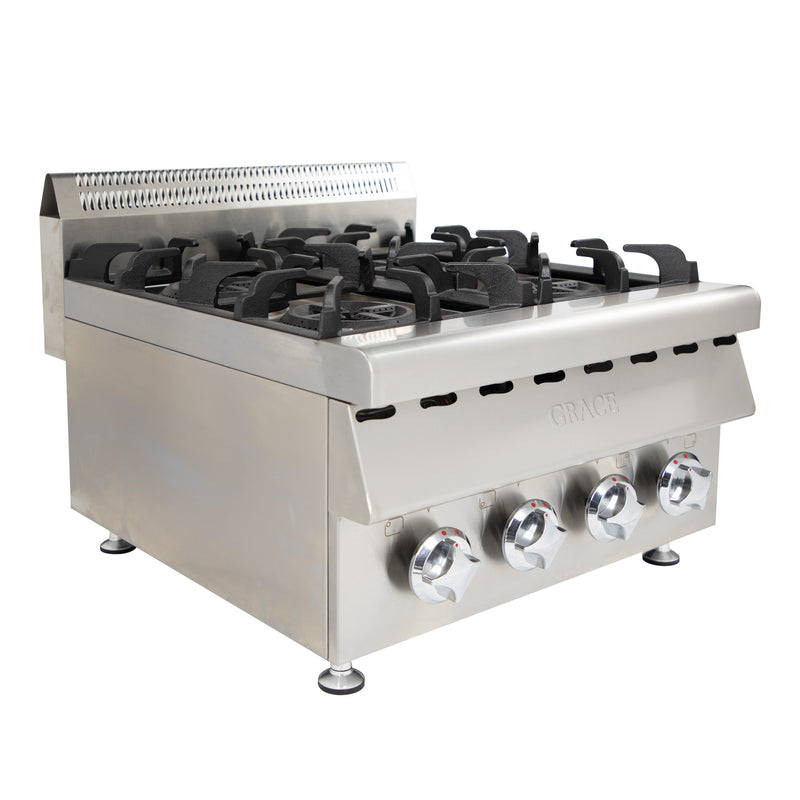 Professional Restaurant Kitchen Equipment  4 Burner Gas Stove with Integrated Oven