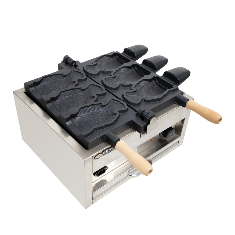 Commercial Stainless Steel Electric Waffle Taiyaki Maker Grill Animal Shapes Electric Fish Taiyaki Machine - Guangdong Grace Kitchen Equipment Co., Ltd