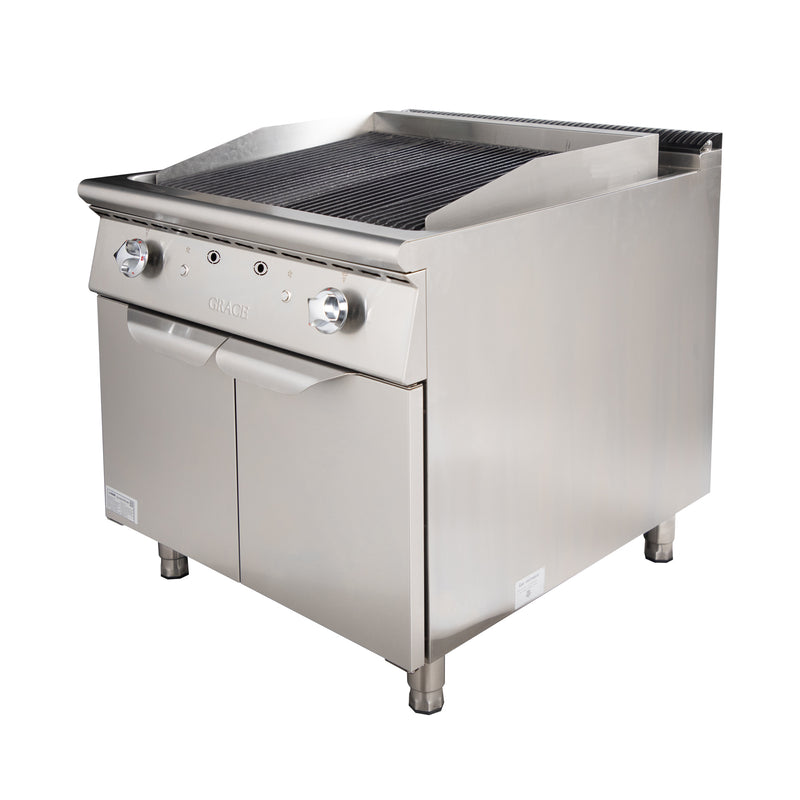 Professional High-Efficiency Hotel Commercial Gas Lava Rock Grill with Cabinet