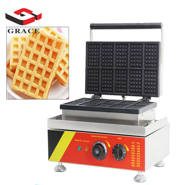 Commercial Snack Machines 10 Grid Mini Belgian Square Waffle Maker