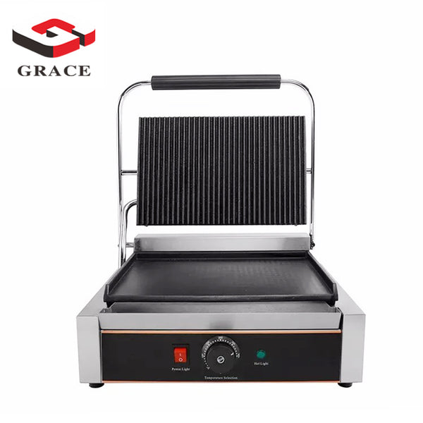 Hot Selling Commercial Single Electric Contact Panini Grill Sandwich Waffle Maker