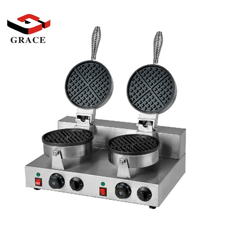 Commercial Waffle Maker with Interchangeable Plates Non-Stick Waffle Making Machine