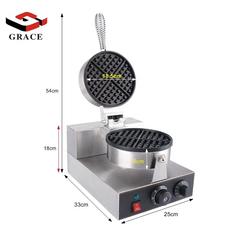 Commercial Waffle Maker with Interchangeable Plates Non-Stick Waffle Making Machine