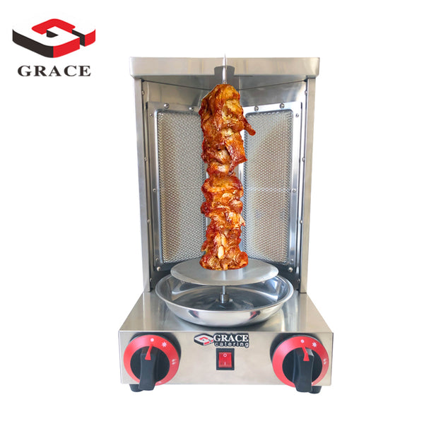 Two Ceramic Burners Gas Electric 2 in 1 Automatic Rotating Doner Kebab Machine Chicken Shawarma Grill Machine