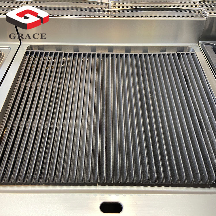 Standing Commercial Barbecue Lava Rock Grill With Cabinet