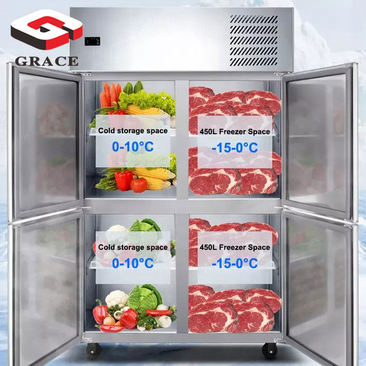 Top Selling Stainless Steel Commercial Deep Freezer Supermarket Refrigerator Freezer