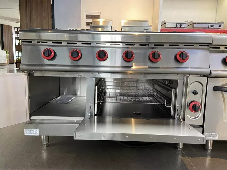 Commercial 6 Burner Gas Cooker Kitchen Standing 6 Burner Gas Cooking Range 6-Burner With Oven