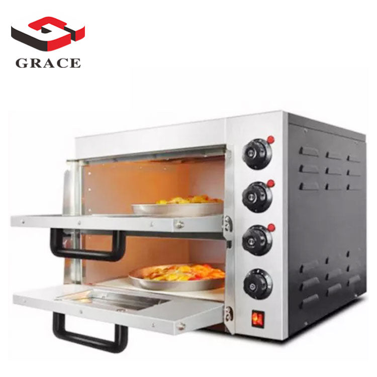 Grace kitchen High Capacity Hotel Kitchen Bakery Equipment Electric Two Deck Bread Baking Pizza Oven