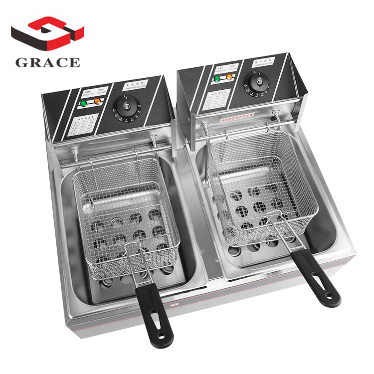 Electric Countertop Restaurant Fryer with double tanks