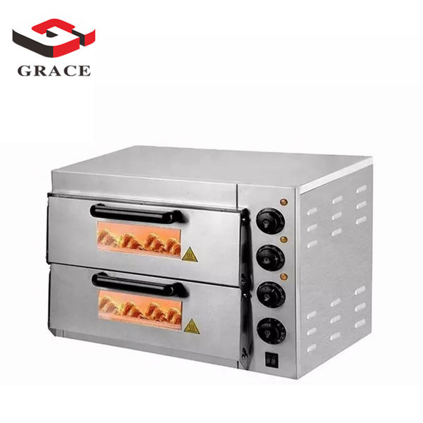 Grace kitchen High Capacity Hotel Kitchen Bakery Equipment Electric Two Deck Bread Baking Pizza Oven