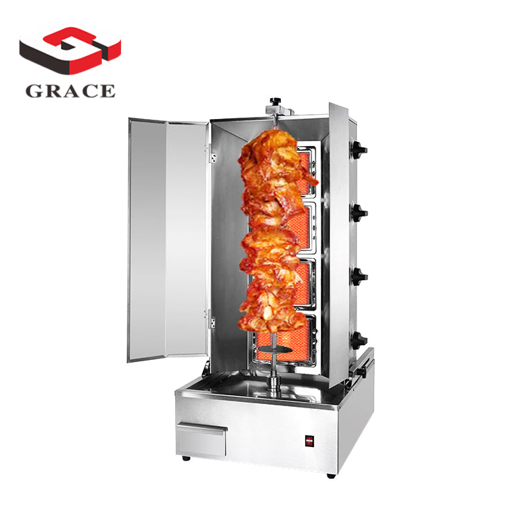 Countertop Grill Kebab Machine Gas 4-burner Machine Shawarma With Hood