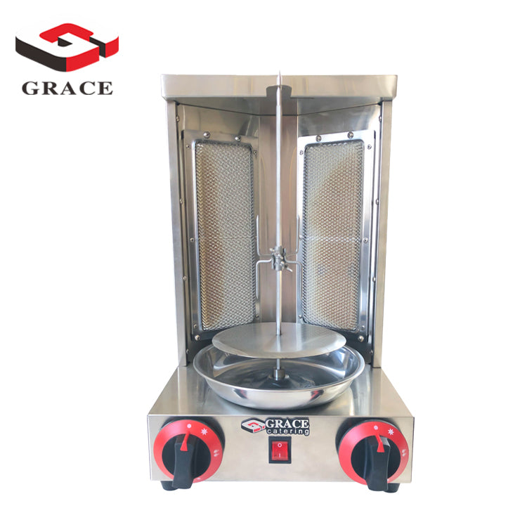 Two Ceramic Burners Gas Electric 2 in 1 Automatic Rotating Doner Kebab Machine Chicken Shawarma Grill Machine