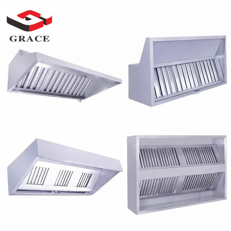 Hotel Commercial Kitchen Equipment Customized Stainless Steel Restaurant Exhaust Range Hood