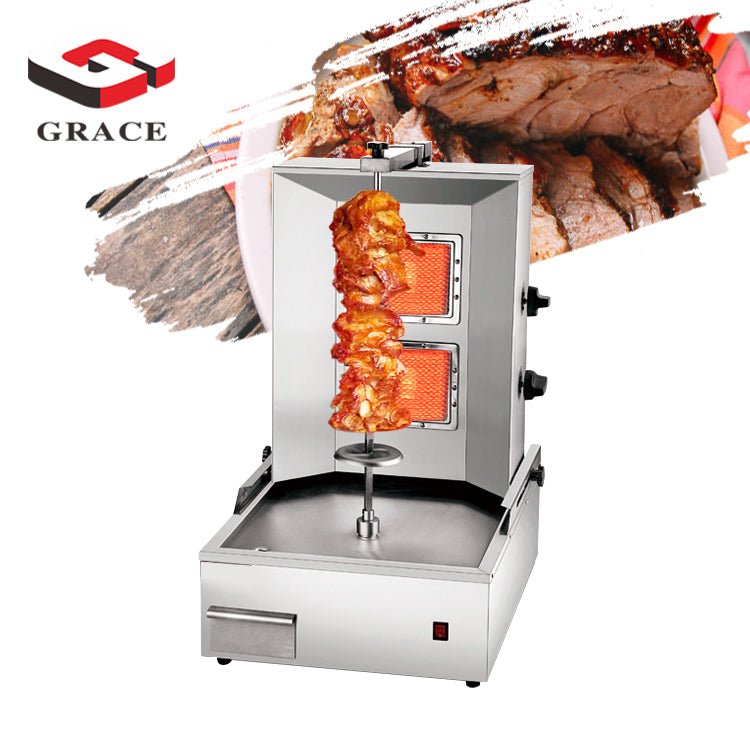 Stainless Steel Doner Kebab Grill Shawarma Machine with 2 Burners