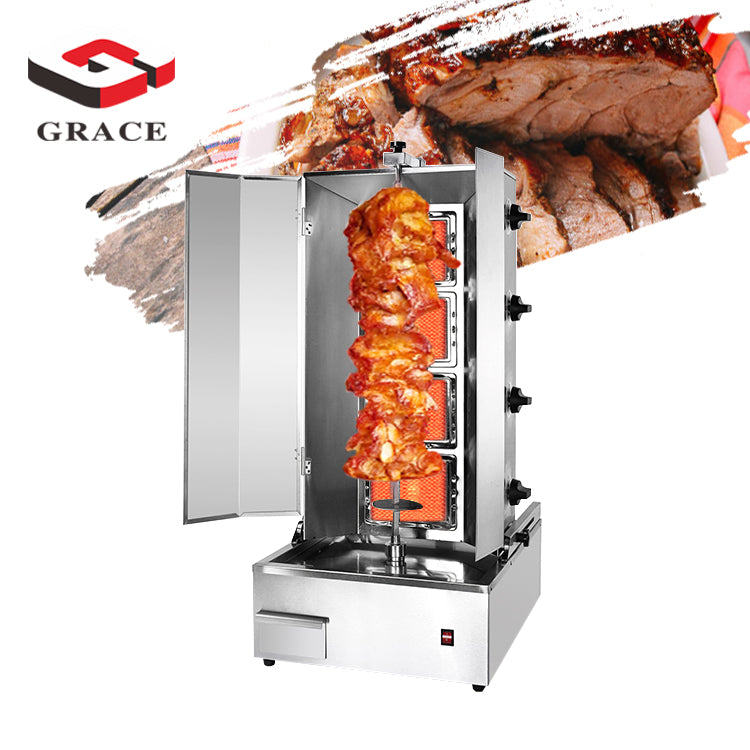 Countertop Grill Kebab Machine Gas 4-burner Machine Shawarma With Hood